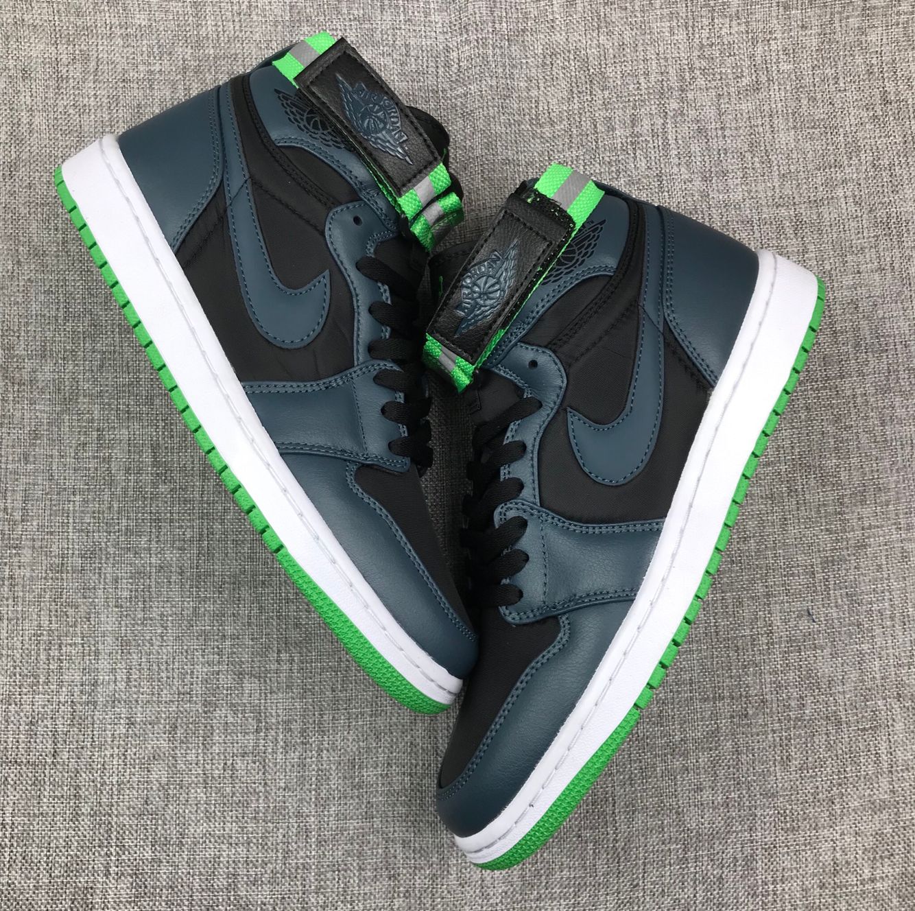 Air Jordan 1 Strap Black Blue Green Shoes